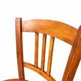 set of 4 curved wood chairs Baumann Restaurant Paris bistro 50s