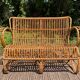 Vintage rattan lounge bench and 2 armchairs