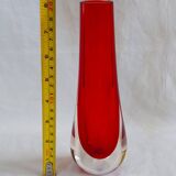 Vintage Whitefriars 20cm Geoffrey Baxter Ruby Red Glass Teardrop Vase