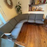 Vintage Scandinavian bench – Karl Sørlie & Sønner – restored, fabric