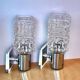 Glass and chrome metal wall lights Targetti 1970