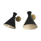 Pair of wall lamp in the style of Italian creations of the 50