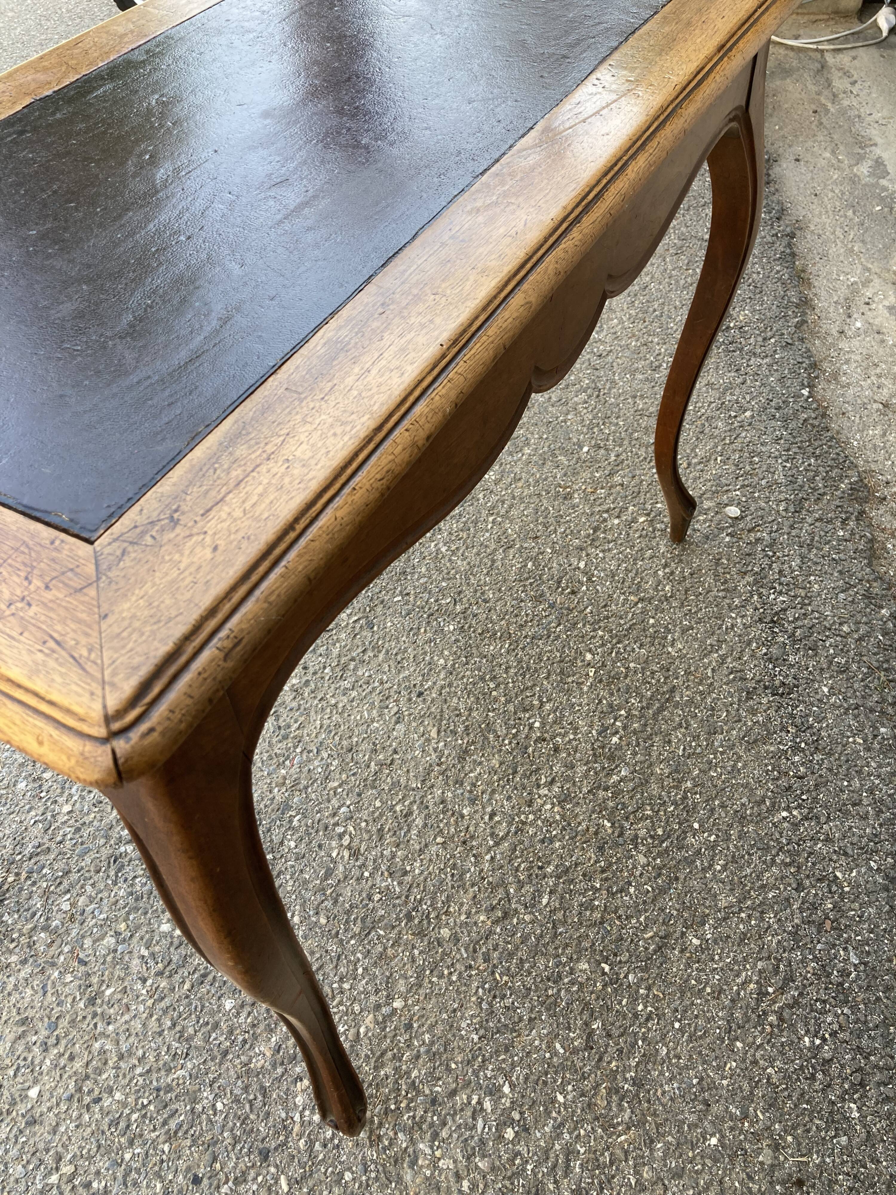 Louis XV style table, leather top