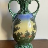 Gustave Bihl Czechoslovakia vase with 2 Art Nouveau handles