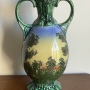 Vase Gustave bihl Tchécoslovaquie avec 2 anses art nouveau