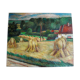 Countryside landscape at the harvest of H.Ouvrard (XXth)