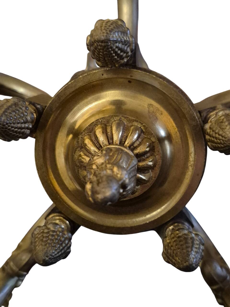 5-arm chandelier + 4 wall sconces MD bronze Louis XV style