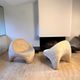 Pair of Sculptural Lounge Chairs by Luigi Colani, 1960s – Hermès Metaphores Silk
