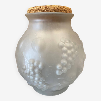 Large frosted glass jar