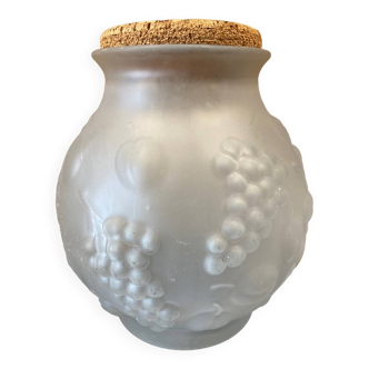 Large frosted glass jar