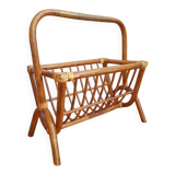 Vintage rattan magazine rack