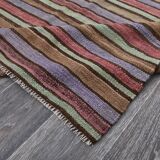 Blue & Green Striped Kilim Rug 146x288Cm SK 241322