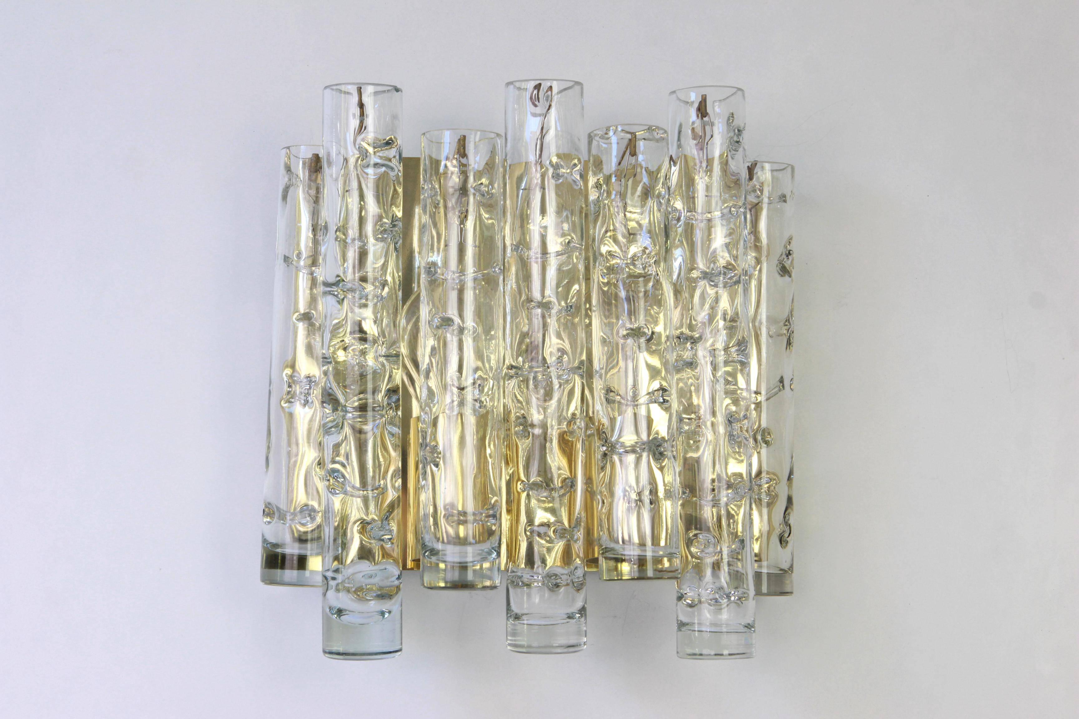 Pair of large Murano glass wall sconces by Doria, Germany, 1960s.
