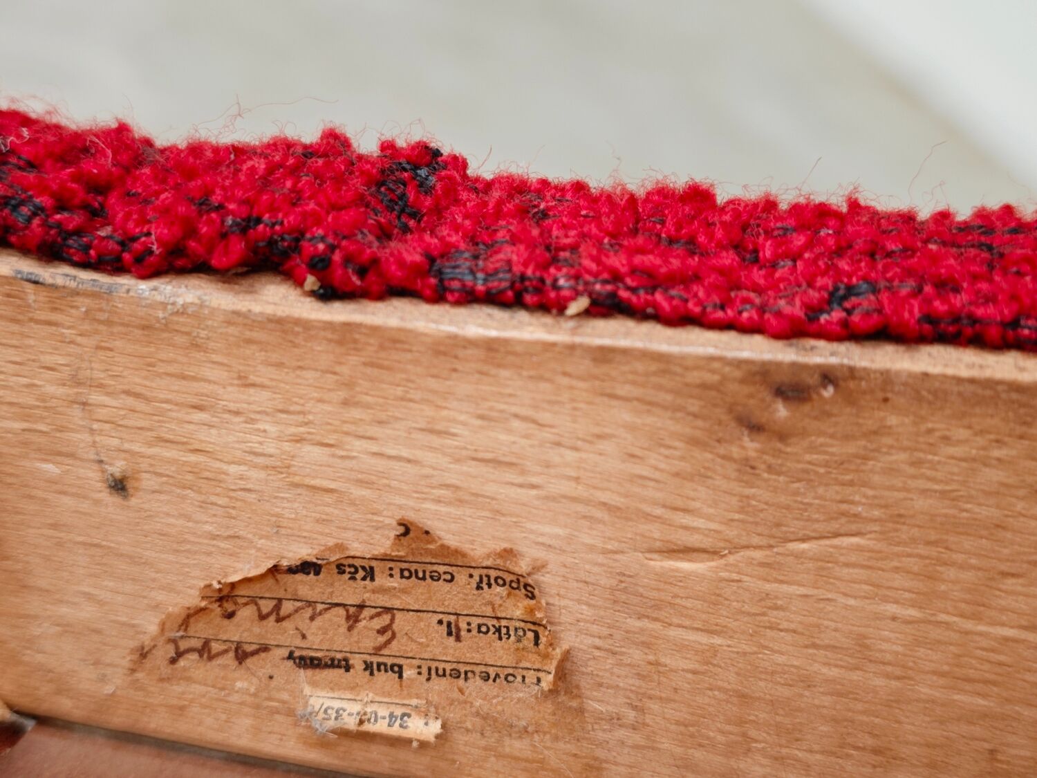 Pair of red armchairs by Jaroslav Smidek for Ton (Thonet) 60s