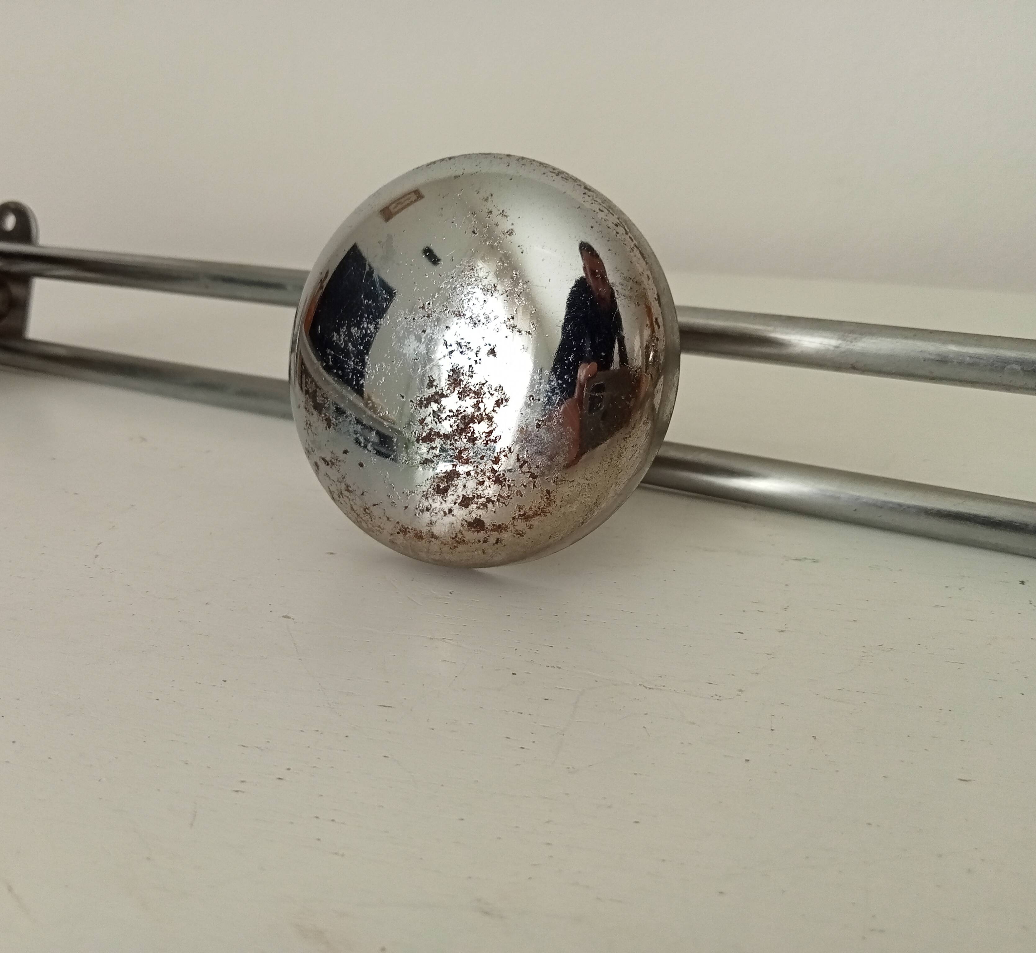 Vintage chrome wall coat rack from the 70s