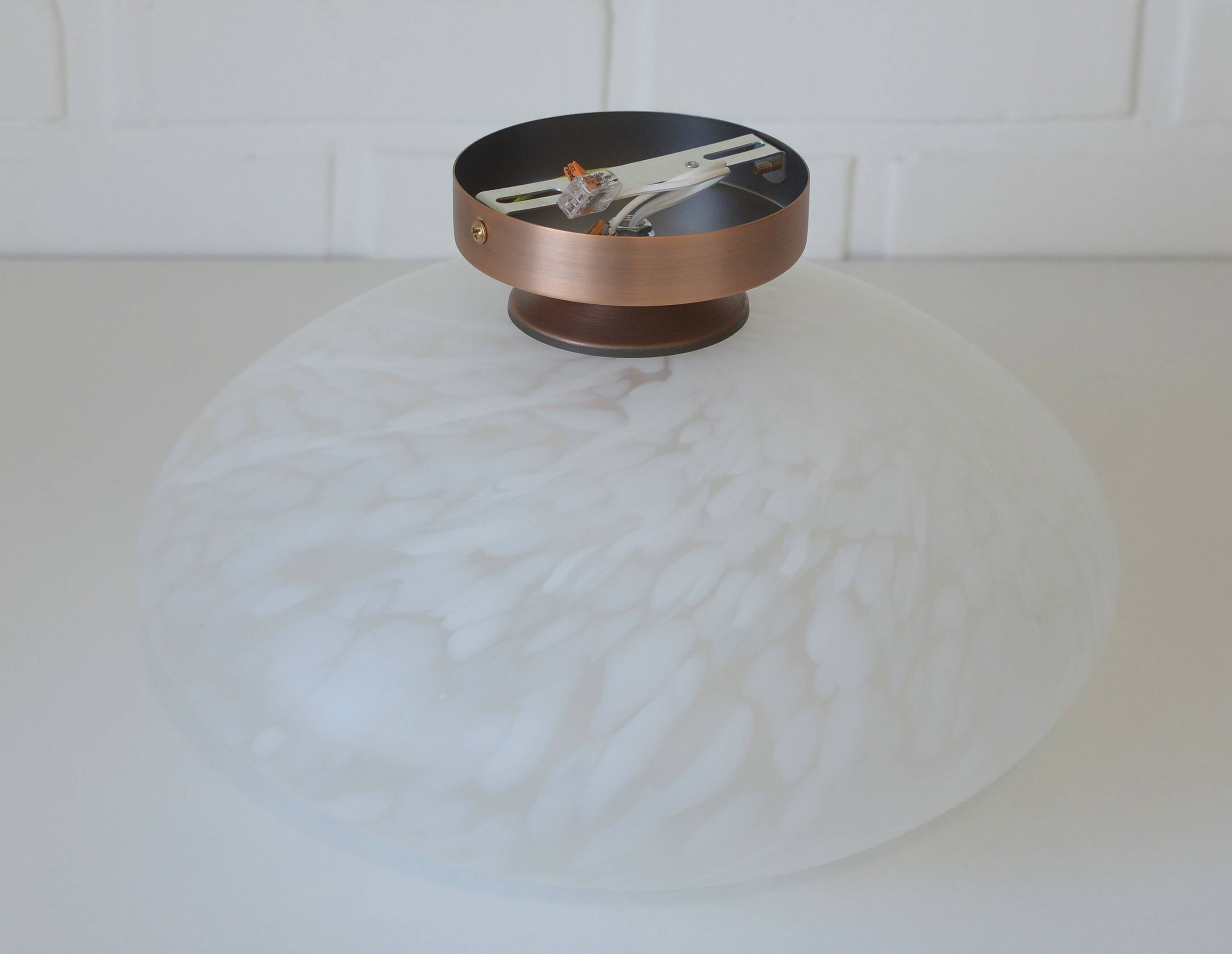 Vintage Murano Glass Sconce Lamp / Unique Light Fixture / Semi Flush Mount