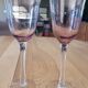 10 coloured glass stemmed glasses