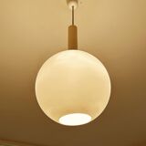 Vintage glass pendant light, 50s