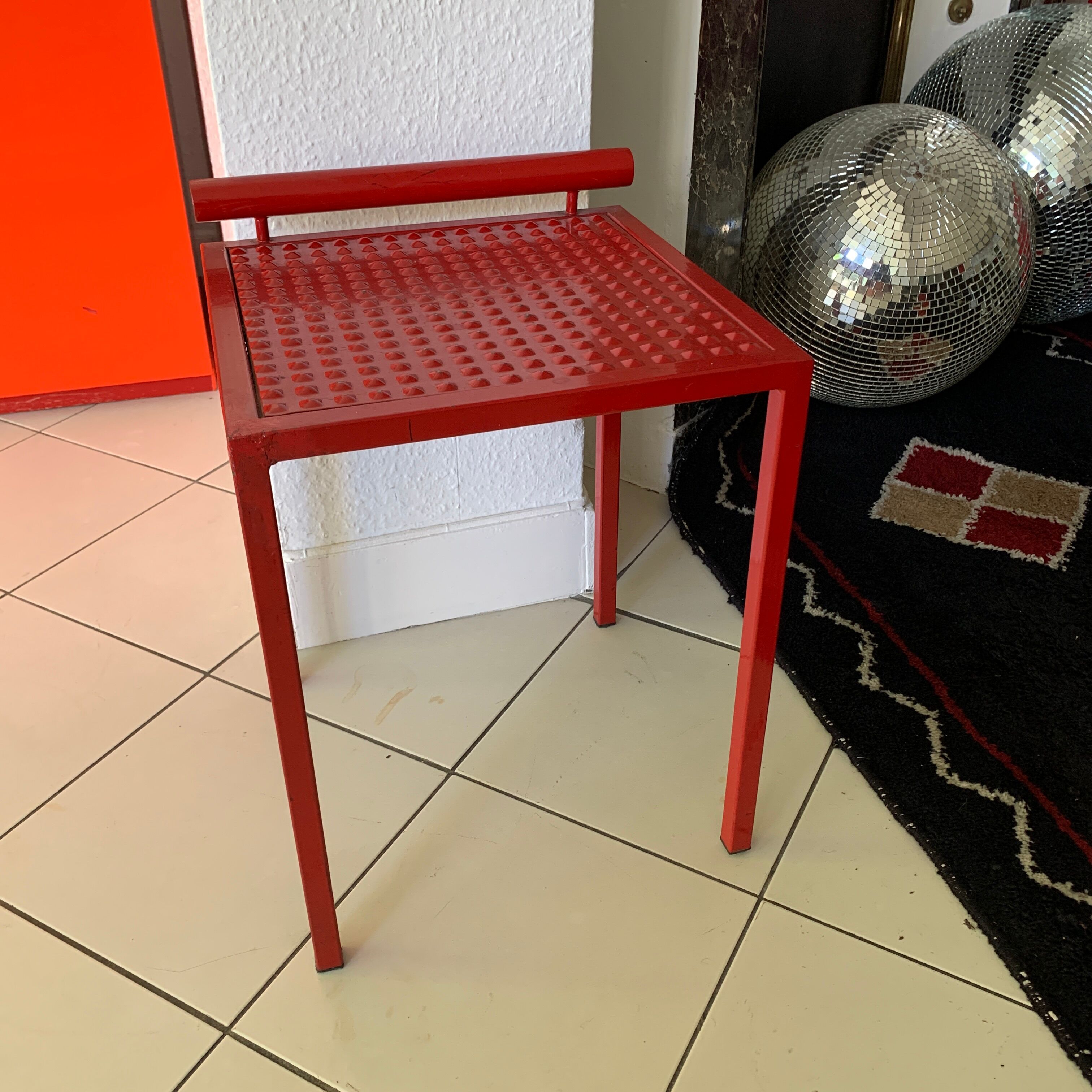 Metal stool from the 80s Italy
