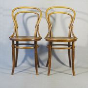 Two chairs No. 14, circa 1890 by Fuchs and Freud Bielitz, original patina