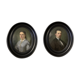Pair of framed portraits