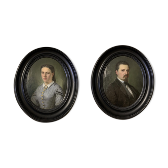 Pair of framed portraits