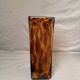Vintage Italian Glass Vase Leopard Turtle Shell Mid Century