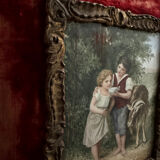 Pastoral scene painting on porcelain, 19th century