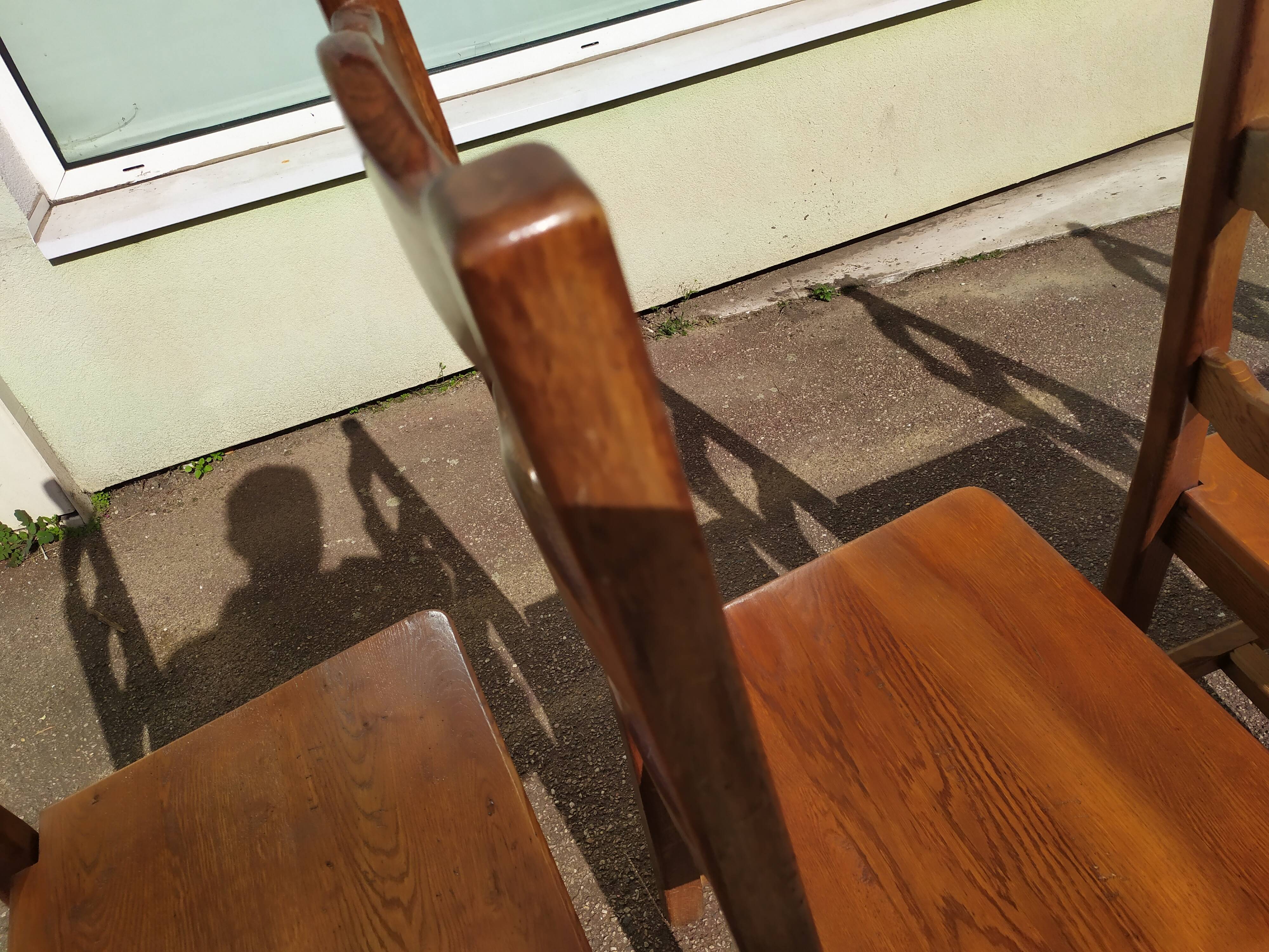 Set of 6 solid oak wood chairs - ferme compagne montage