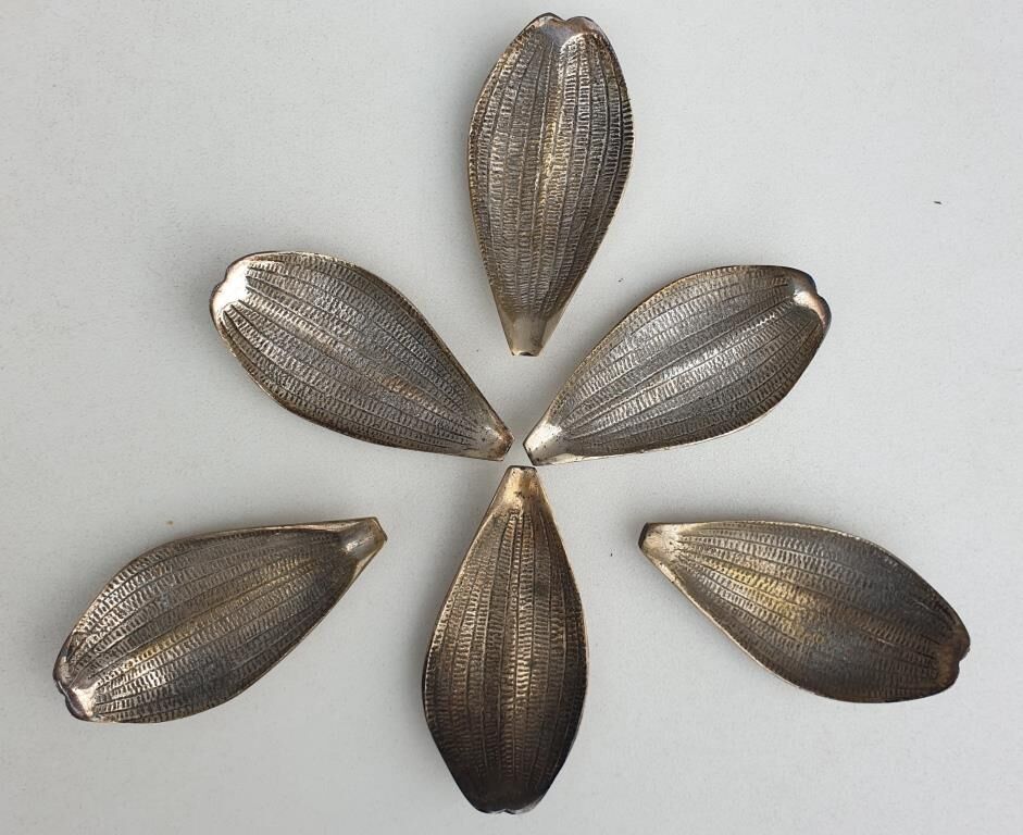 Set of 6 petals brass display