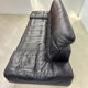 Vintage 3-seater sofa in black leather Rolf Benz RB 3400, 1980s.