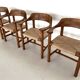 Chaises de salle à manger Rainer Daumiller en pin et corde de papier neuf, 1970s