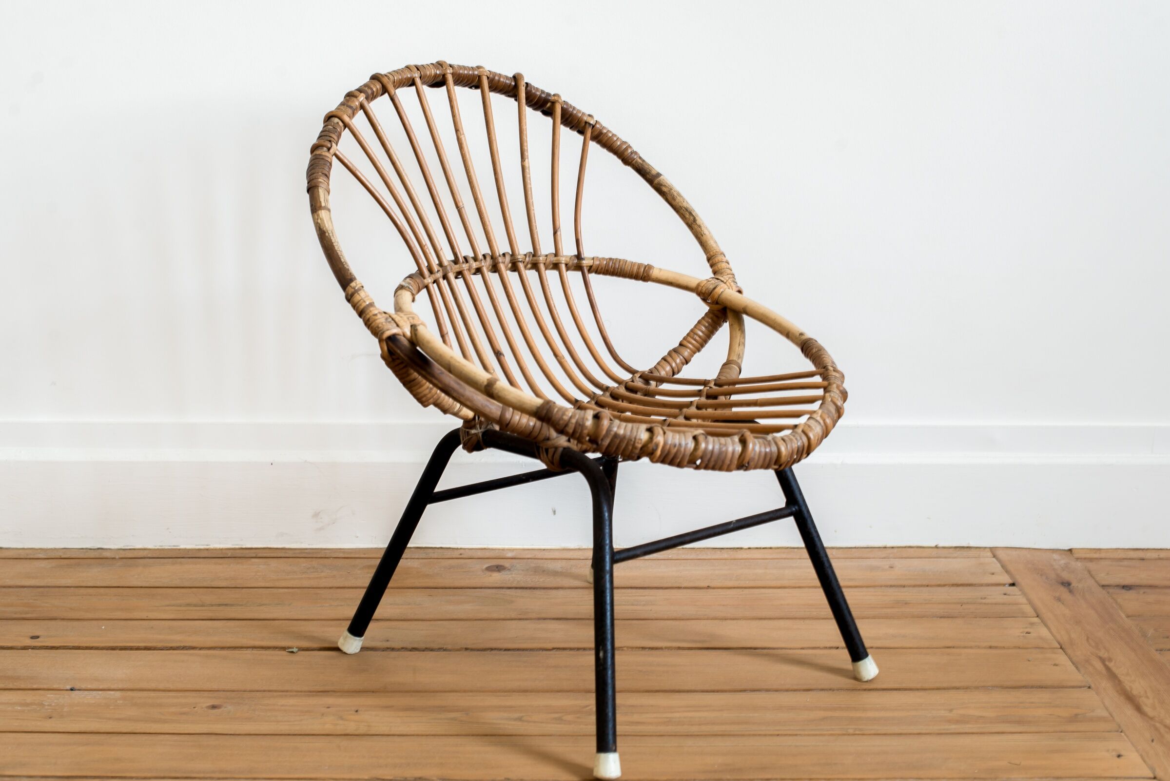 Fauteuil rotin corbeille enfant