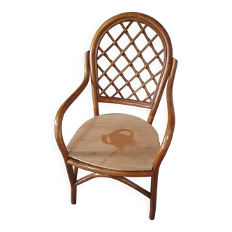 Vintage rattan armchair, seat to be renovated