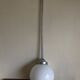 Globe pension suspension in opaline and aluminum 1950