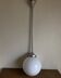 Globe pension suspension in opaline and aluminum 1950