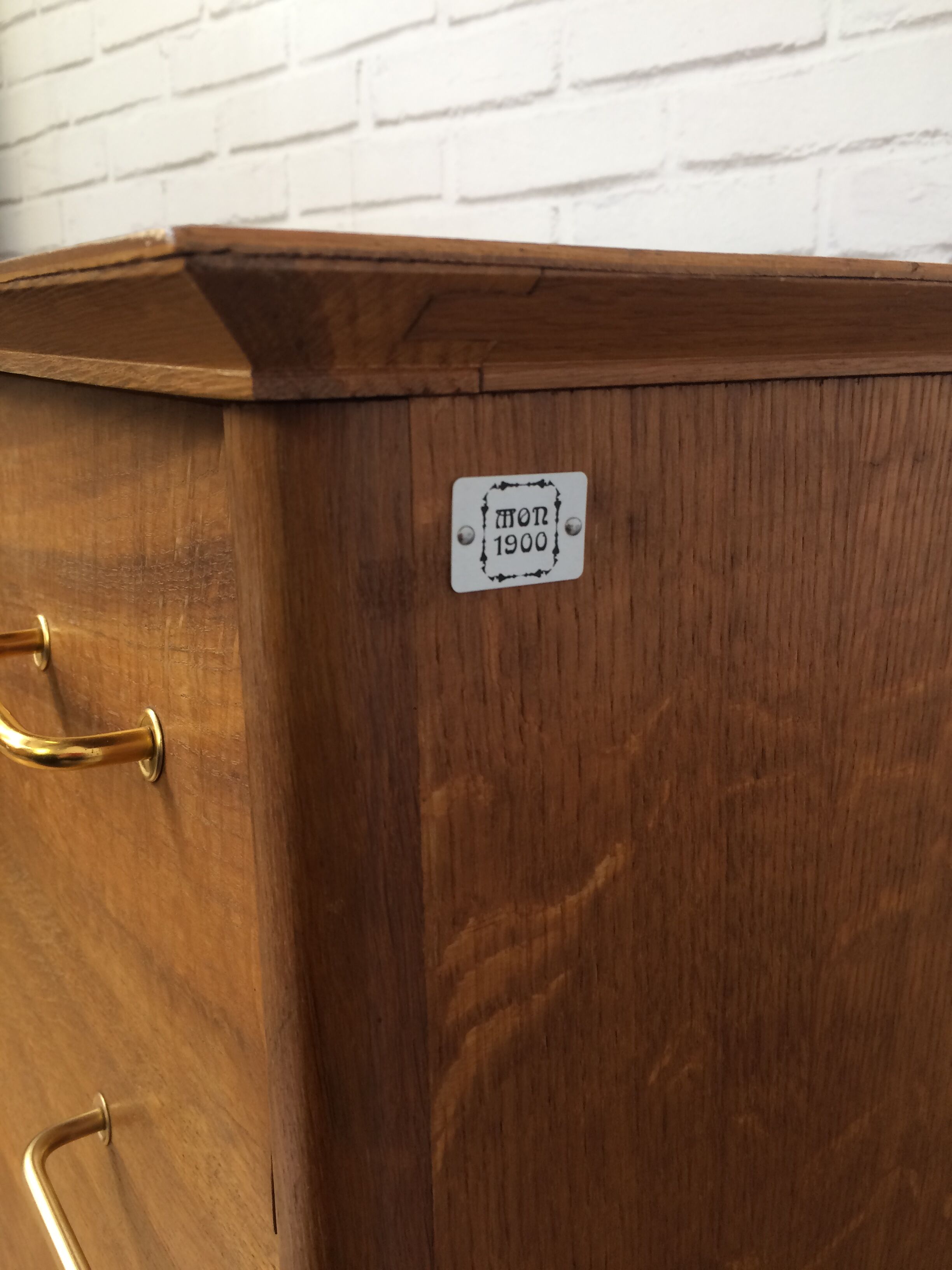 Chest of drawers 3 drawers golden oak compass feet