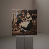 Painting, Bavarian couple, Oil on canvas, 1880