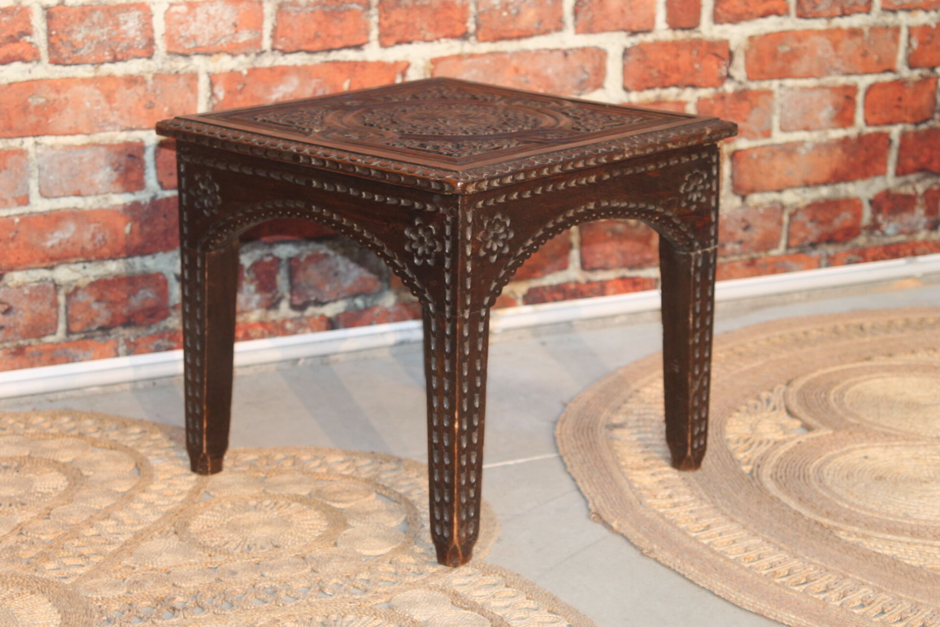 Side table carved top