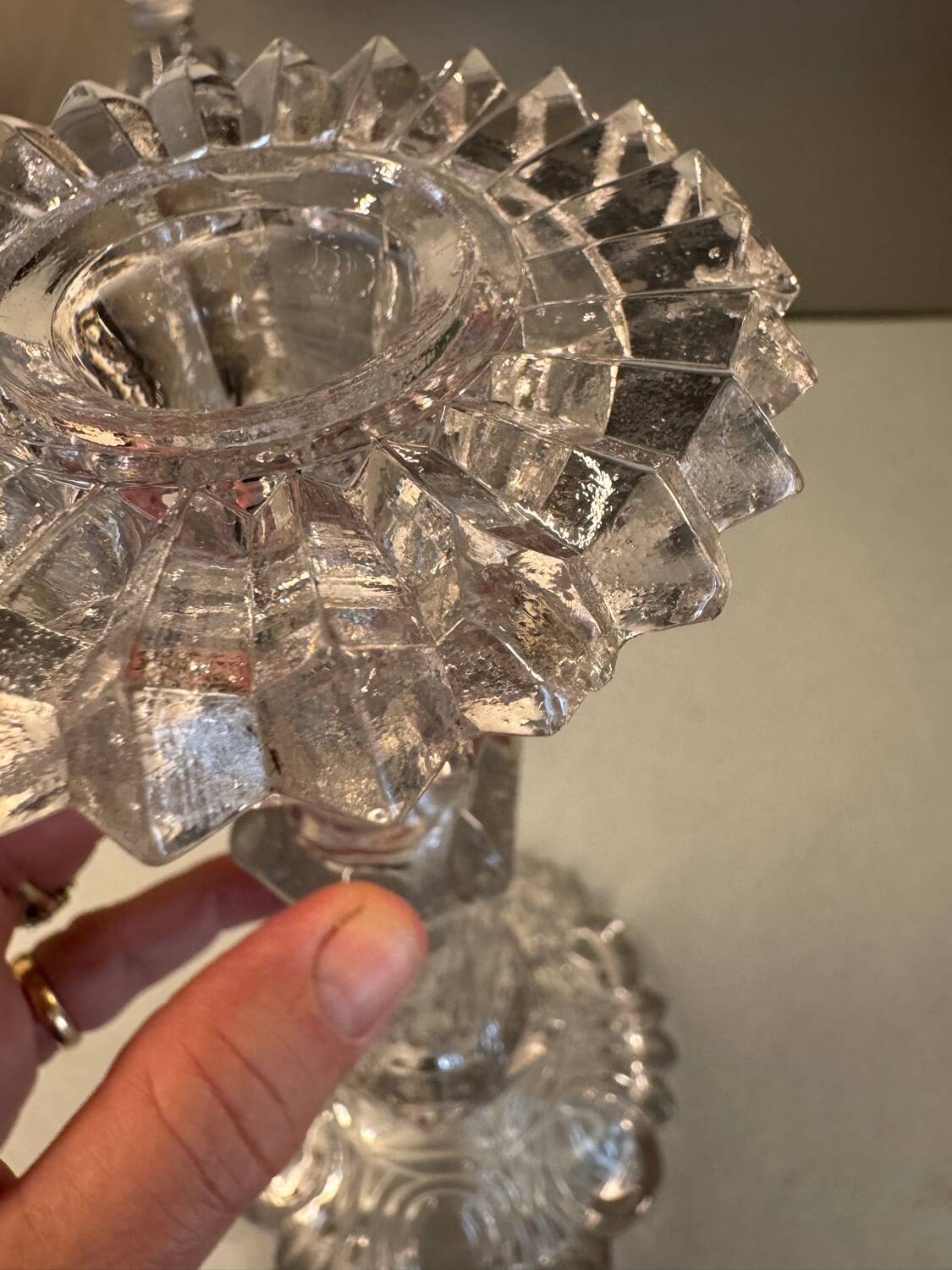 Pair of cut glass candlesticks – Napoleon III period