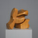 Interlocking abstract wood sculpture by Joop van Bergen, Netherlands, 1980s
