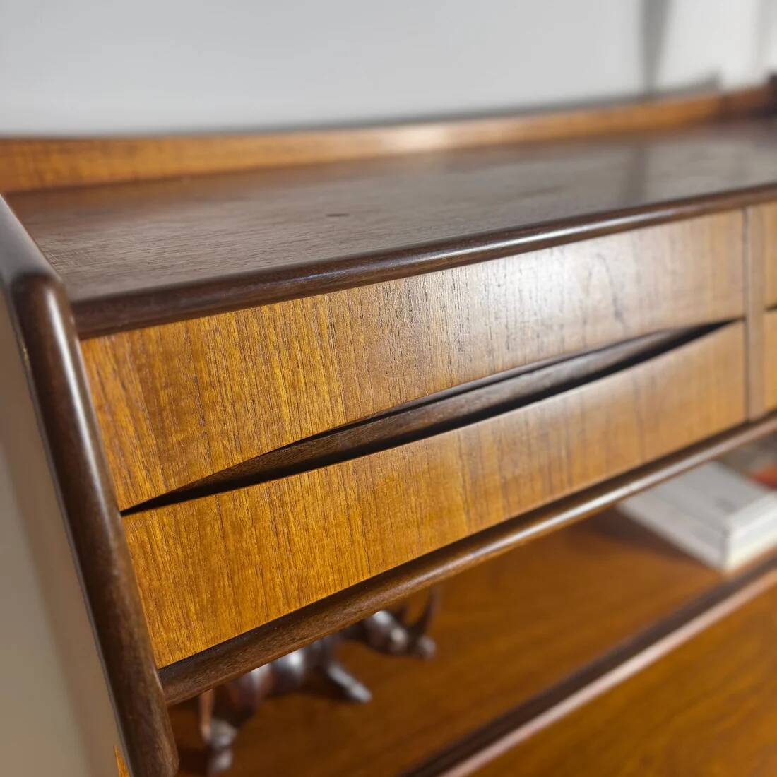 Danish teak cabinet with drawers and pull-out secretary desk – 1960