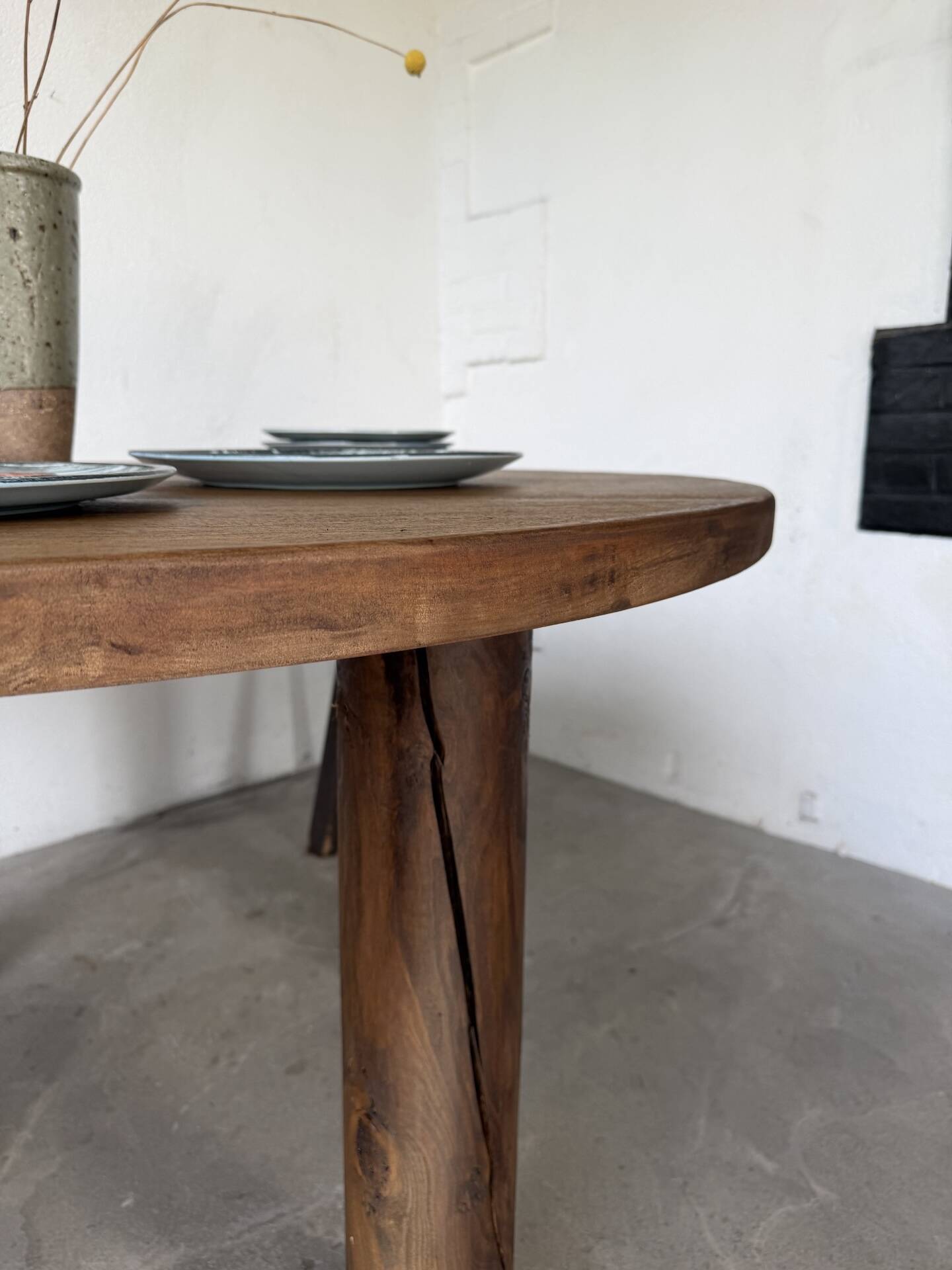 Round table 1950s constructivist walnut