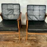 Pair of Thonet Boomerang armchairs designed by Antonin Suman