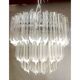 Transparent Murano glass quadriedro chandelier