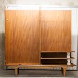Scandinavian teak cabinet 1960 with mounting plan