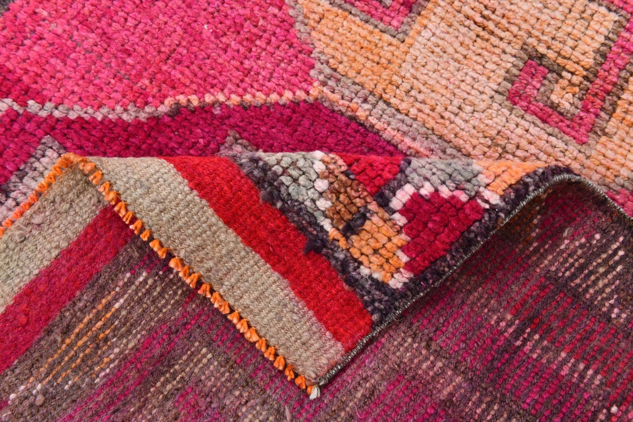 3x10 pink red turkish vintage runner rug, 101x323cm sk 18180 free shipping