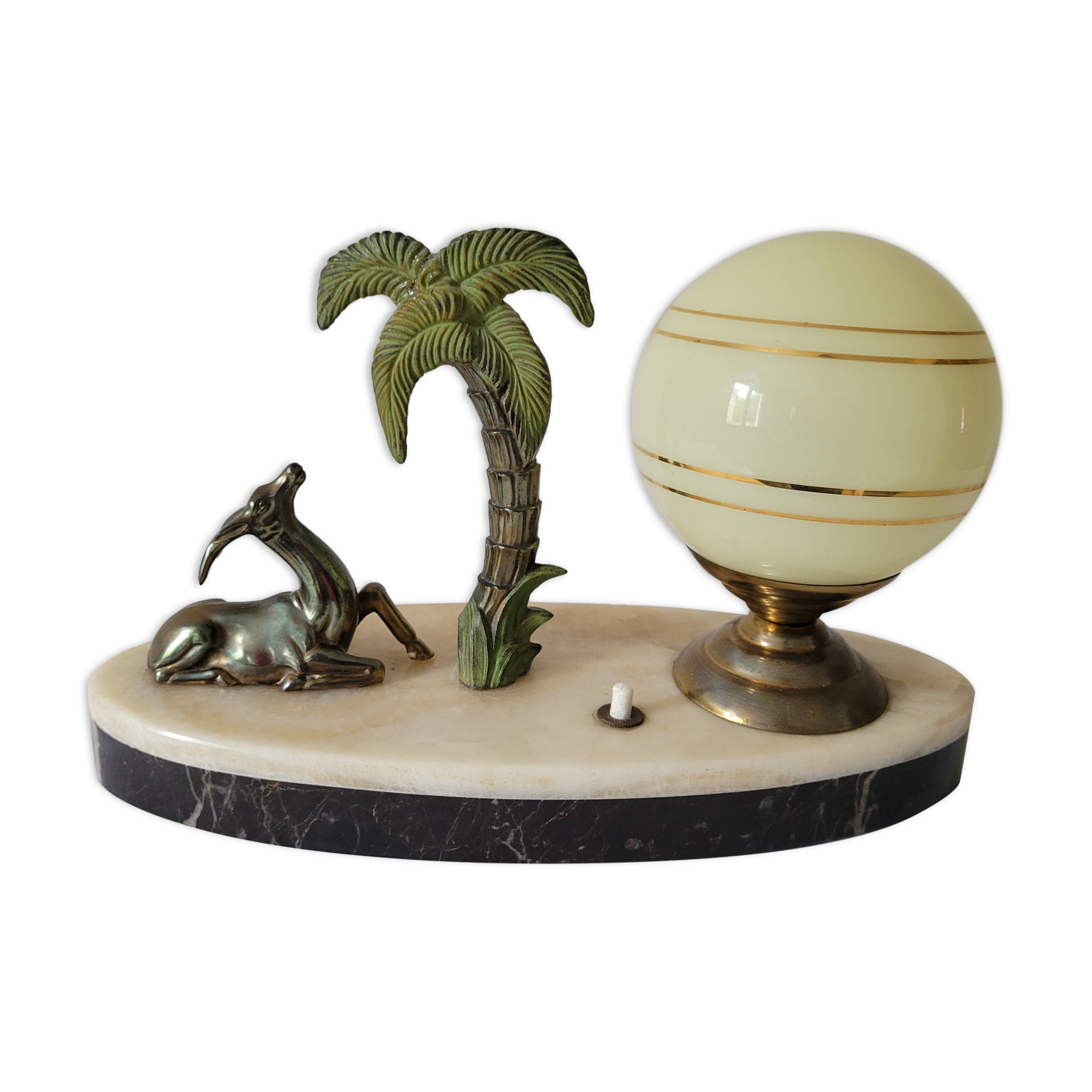 Marble night light lamp with antelope