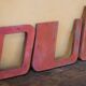 Letter to sign vintage metal 'I '.
