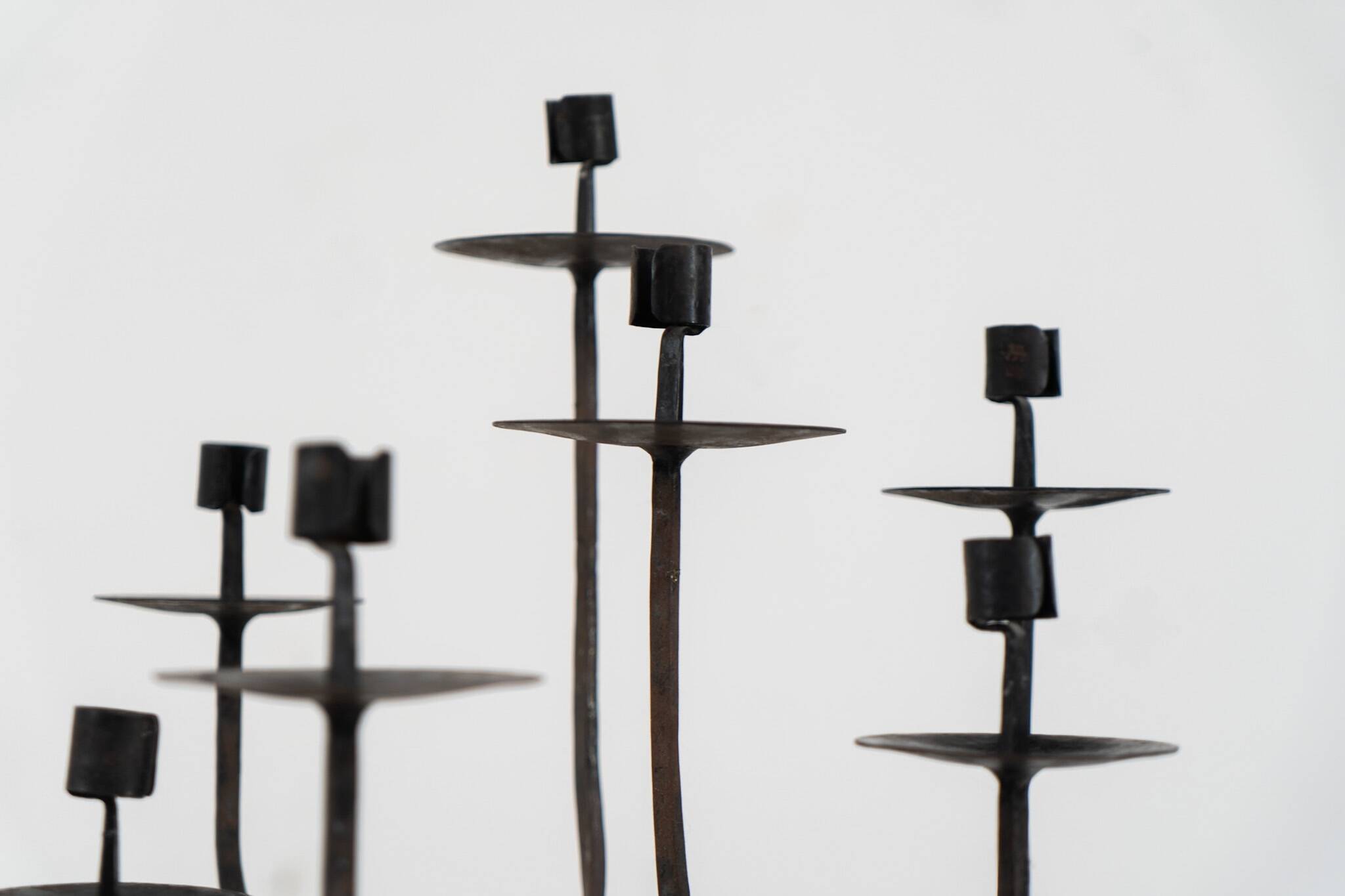 Brutalist candelabra in the manner of Jean Touret